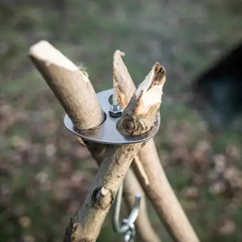Portable Outdoor Barbecue Camping Stainless Steel Hanger Camping Tripod Hanging Pot Rack - novoza