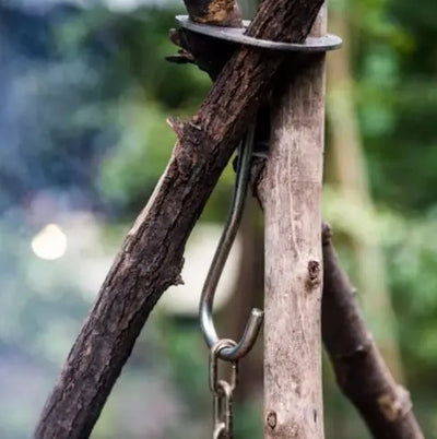 Portable Outdoor Barbecue Camping Stainless Steel Hanger Camping Tripod Hanging Pot Rack - novoza